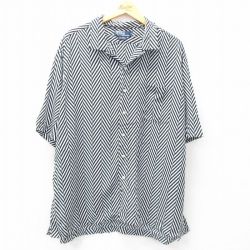 XL★古着 ラルフローレン Ralph Lauren 半袖 ブランド シャツ メンズ 90年代 90s CALDWELL 大きいサイズ ロング丈 開襟 オープンカラー 黒他 ブラック 【spe】 25apr11 中古 トップス