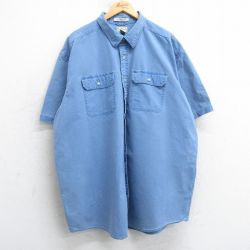 XL★古着 エルエルビーン LLBEAN 半袖 シャツ メンズ 00年代 00s 大きいサイズ ロング丈 コットン 青 ブルー 25apr14 中古 トップス