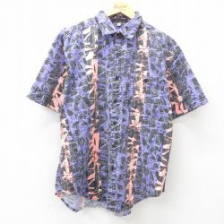 L★古着 半袖 シャツ メンズ 90年代 90s 紫他 パープル 25apr16 中古 トップス
