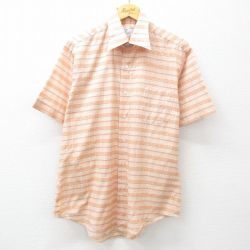 【50%OFF】L★古着 シアーズ 半袖 シャツ メンズ 70年代 70s ベージュ他 カーキ チェック 25apr16 中古 トップス