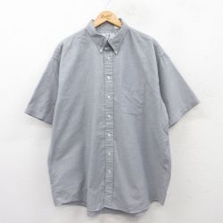 XL★古着 半袖 シャツ メンズ 90年代 90s 大きいサイズ ボタンダウン グレー 25apr17 中古 トップス