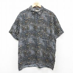 XL★古着 半袖 シャツ メンズ 00年代 00s 紺他 ネイビー 25apr18 中古 トップス