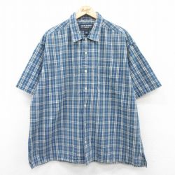 XL★古着 アバクロンビー Abercrombie&fitch 半袖 シャツ メンズ 00年代 00s 大きいサイズ コットン 紺他 ネイビー チェック 25apr19 中古 トップス