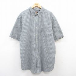【50%OFF】XL★古着 ルート66 半袖 シャツ メンズ 00年代 00s 大きいサイズ ボタンダウン 紺他 ネイビー チェック 25apr19 中古 トップス