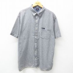 XL★古着 トミーヒルフィガー TOMMY HILFIGER トミージーンズ 半袖 ブランド シャツ メンズ 大きいサイズ コットン グレー他 チェック 25apr19 中古 トップス