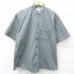 【50%OFF】半袖シャツ 総柄 ブラック XL | 古着