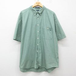 XL★古着 ドッカーズ 半袖 シャツ メンズ 90年代 90s 大きいサイズ ロング丈 コットン ボタンダウン 緑 グリーン 【spe】 25apr21 中古 トップス