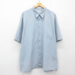 XL★古着 半袖 シャツ メンズ 大きいサイズ ロング丈 レーヨン グレー系 25apr21 中古 トップス