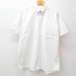 XL★古着 バンヒューセン 半袖 シャツ メンズ オックスフォード ボタンダウン 白 ホワイト 25apr21 中古 トップス
