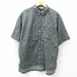 XL★古着 コロンビア COLUMBIA 半袖 シャツ メンズ 90年代 90s 総柄 大きいサイズ 緑他 グリーン 25apr21 中古 トップス