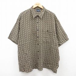 XL★古着 ピューリタン 半袖 シャツ メンズ 00年代 00s 総柄 大きいサイズ レーヨン 緑他 グリーン 25apr23 中古 トップス