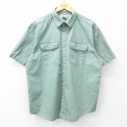 【50%OFF】XL★古着 エルエルビーン LLBEAN 半袖 シャツ メンズ 00年代 00s コットン 薄緑 グリーン 25apr23 中古 トップス
