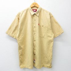 XL★古着 半袖 シャツ メンズ ECKO ロング丈 コットン 黄色 イエロー 【spe】 25apr23 中古 トップス