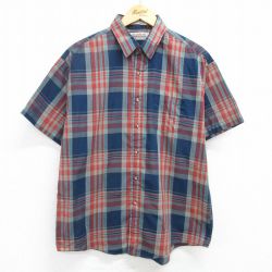 L★古着 マックレガー 半袖 シャツ メンズ 90年代 90s 紺他 ネイビー チェック 25apr23 中古 トップス