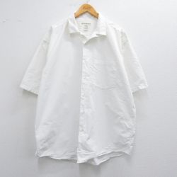 XL★古着 バナナリパブリック BANANA REPUBLIC 半袖 シャツ メンズ 90年代 90s 大きいサイズ ロング丈 コットン 開襟 オープンカラー 白 ホワイト 【spe】 25apr23 中古 トップス
