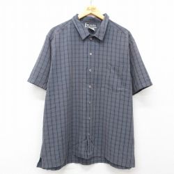 【20%OFF】XL★古着 コロンビア COLUMBIA 半袖 シャツ メンズ 大きいサイズ 濃グレー他 チェック 25apr23 中古 トップス