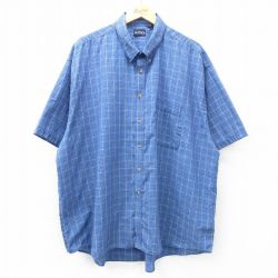 【50%OFF】ピューリタン 00s 半袖シャツ ネイビーチェック XL | 古着