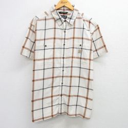 XL★古着 カーハート Carhartt 半袖 シャツ メンズ 大きいサイズ 生成り他 チェック 25apr25 中古 トップス
