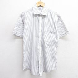 M★古着 アロー 半袖 シャツ メンズ 90年代 90s USA製 紺他 ネイビー ストライプ 25apr25 中古 トップス