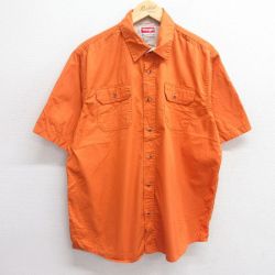 XL★古着 ラングラー Wrangler 半袖 シャツ メンズ コットン オレンジ 25apr25 中古 トップス