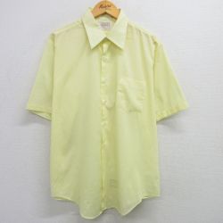 XL★古着 アロー 半袖 シャツ メンズ 80年代 80s 大きいサイズ ロング丈 USA製 黄色 イエロー 25apr26 中古 トップス