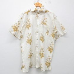 【50%OFF】半袖シャツ 花総柄 ベージュ XL | 古着