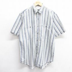 L★古着 半袖 シャツ メンズ 90年代 90s 総柄 コットン 白他 ホワイト 25apr30 中古 トップス