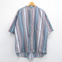 【50%OFF】FADED GLORY 00s 半袖シャツ ストライプ ネイビー XL | 古着