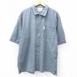 XL★古着 コロンビア COLUMBIA 半袖 シャツ メンズ 00年代 00s コットン 紺他 ネイビー 25may07 中古 トップス