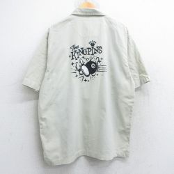 L★古着 no boundaries 半袖 ボウリング シャツ メンズ 00年代 00s KINGPINS ツートンカラー コットン 開襟 オープンカラー 薄ベージュ他 カーキ 【spe】 25may08 中古 トップス
