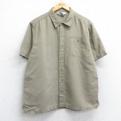 L★古着 コロンビア COLUMBIA 半袖 シャツ メンズ 00年代 00s ベージュ カーキ 25may08 中古 トップス