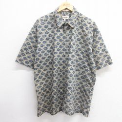 【50%OFF】XL★古着 半袖 シャツ メンズ 00年代 00s 魚 総柄 大きいサイズ 緑系他 グリーン 【spe】 25may09 中古 トップス
