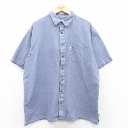 XL★古着 カベラス 半袖 シャツ メンズ 大きいサイズ コットン 紺 ネイビー 25may10 中古 トップス