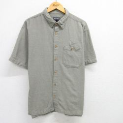 XL★古着 ウールリッチ WOOLRICH 半袖 シャツ メンズ 大きいサイズ コットン 緑系 グリーン 25may15 中古 トップス
