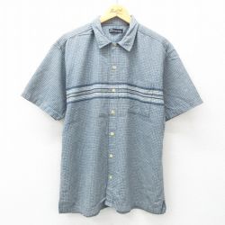 L★古着 no boundaries 半袖 シャツ メンズ 00年代 00s 紺他 ネイビー チェック 25may15 中古 トップス
