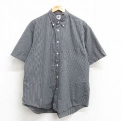 L★古着 ギャップ GAP 半袖 シャツ メンズ コットン ボタンダウン グレー他 チェック 25may17 中古 トップス
