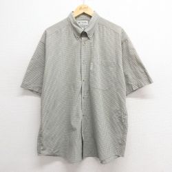 XL★古着 コロンビア COLUMBIA 半袖 シャツ メンズ 00年代 00s ボタンダウン 濃緑他 グリーン チェック 25may26 中古 トップス