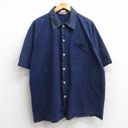 XL★古着 オニール 半袖 シャツ メンズ 90年代 90s コットン USA製 紺他 ネイビー 25may28 中古 トップス