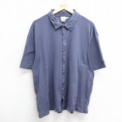 XL★古着 カルバンクライン Calvin Klein ジーンズ 半袖 シャツ メンズ コットン 紺 ネイビー 25jun04 中古 トップス