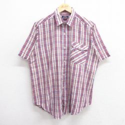 L★古着 リーバイス Levis 半袖 シャツ メンズ 80年代 80s 赤他 レッド チェック 25jun04 中古 トップス