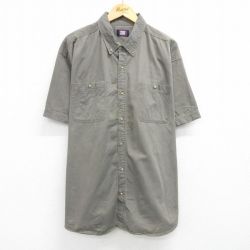 【50%OFF】XL★古着 FADED GLORY 半袖 シャツ メンズ 00年代 00s 大きいサイズ ロング丈 ボタンダウン 薄緑 グリーン 25jun05 中古 トップス