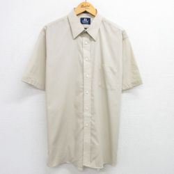 XL★古着 半袖 シャツ メンズ 90年代 90s 大きいサイズ USA製 薄ベージュ カーキ 25jun05 中古 トップス