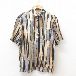 L★古着 半袖 シャツ メンズ リネン 薄ベージュ他 カーキ 25jun09 中古 トップス