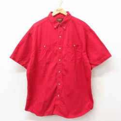 【50%OFF】XL★古着 FADED GLORY 半袖 シャツ メンズ 00年代 00s 大きいサイズ コットン ボタンダウン 赤 レッド 25jun10 中古 トップス