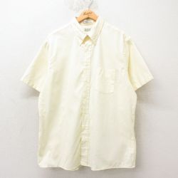 XL★古着 アロー 半袖 シャツ メンズ 90年代 90s オックスフォード ロング丈 ボタンダウン USA製 薄黄 イエロー 25jun10 中古 トップス