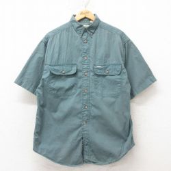 L★古着 セントジョンズベイ 半袖 シャツ メンズ 90年代 90s コットン ボタンダウン 緑 グリーン 25jun10 中古 トップス