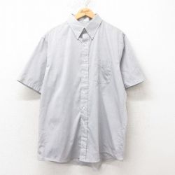 XL★古着 アロー 半袖 シャツ メンズ 90年代 90s オックスフォード ボタンダウン USA製 グレー 25jun10 中古 トップス