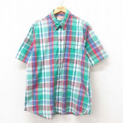 ザフォックスコレクション 80s 半袖シャツ 青緑チェック XL | 古着