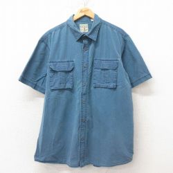 XL★古着 レッドヘッド 半袖 シャツ メンズ 大きいサイズ コットン 紺 ネイビー 25jun10 中古 トップス