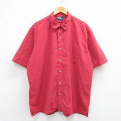 【20%OFF】XL★古着 ラルフローレン Ralph Lauren 半袖 ブランド シャツ メンズ 90年代 90s CALDEWLL 大きいサイズ コットン 開襟 オープンカラー 赤系 レッド 【spe】 25jun11 中古 トップス
